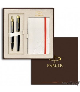Zestaw Parker IM Czarny GT - pióro wieczne, długopis, notes